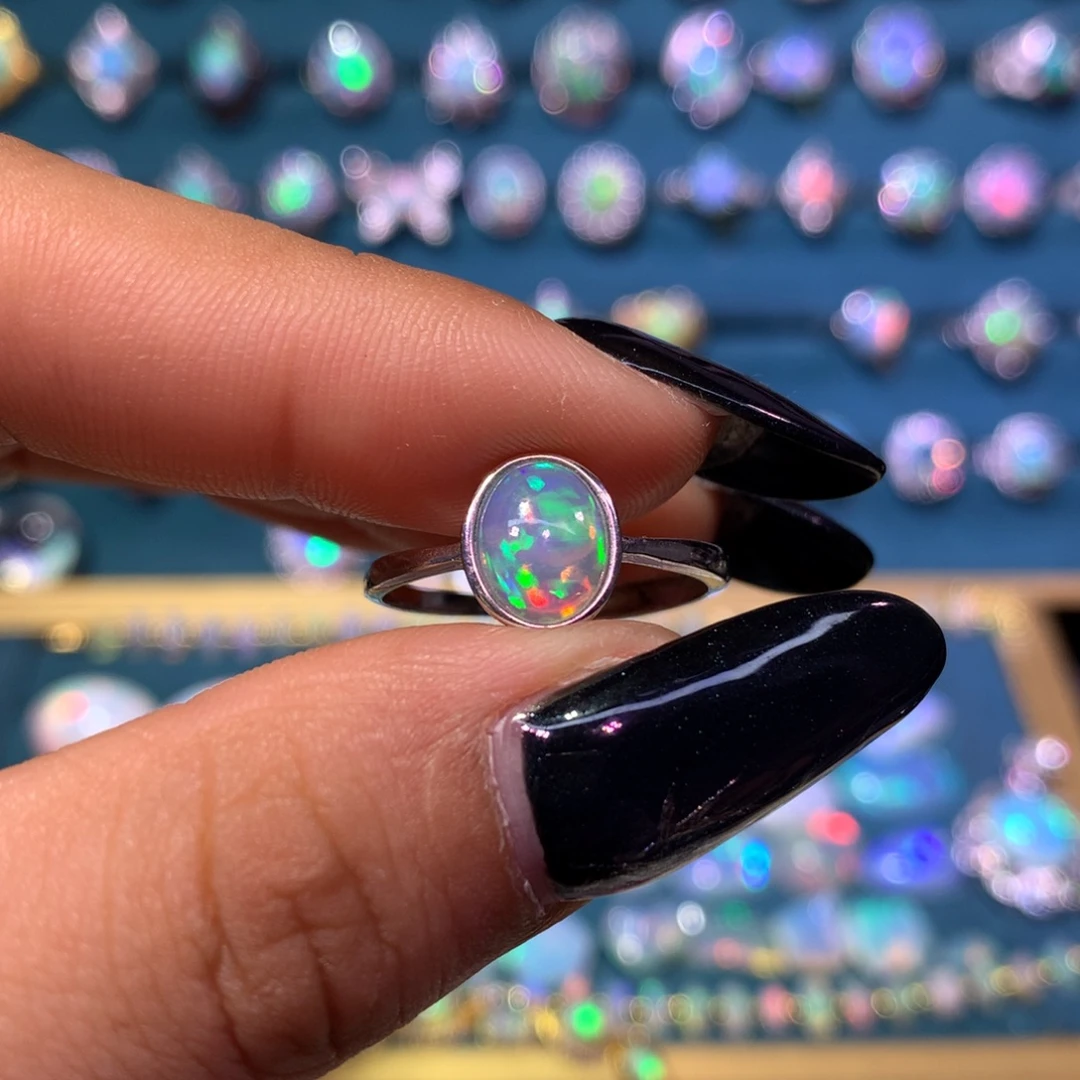 欧泊银S925镶嵌戒指款