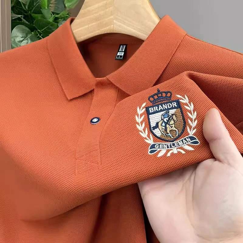 夏季新款翻领纽扣短袖男士polo衫T恤商务休闲纯色免烫男装上衣潮