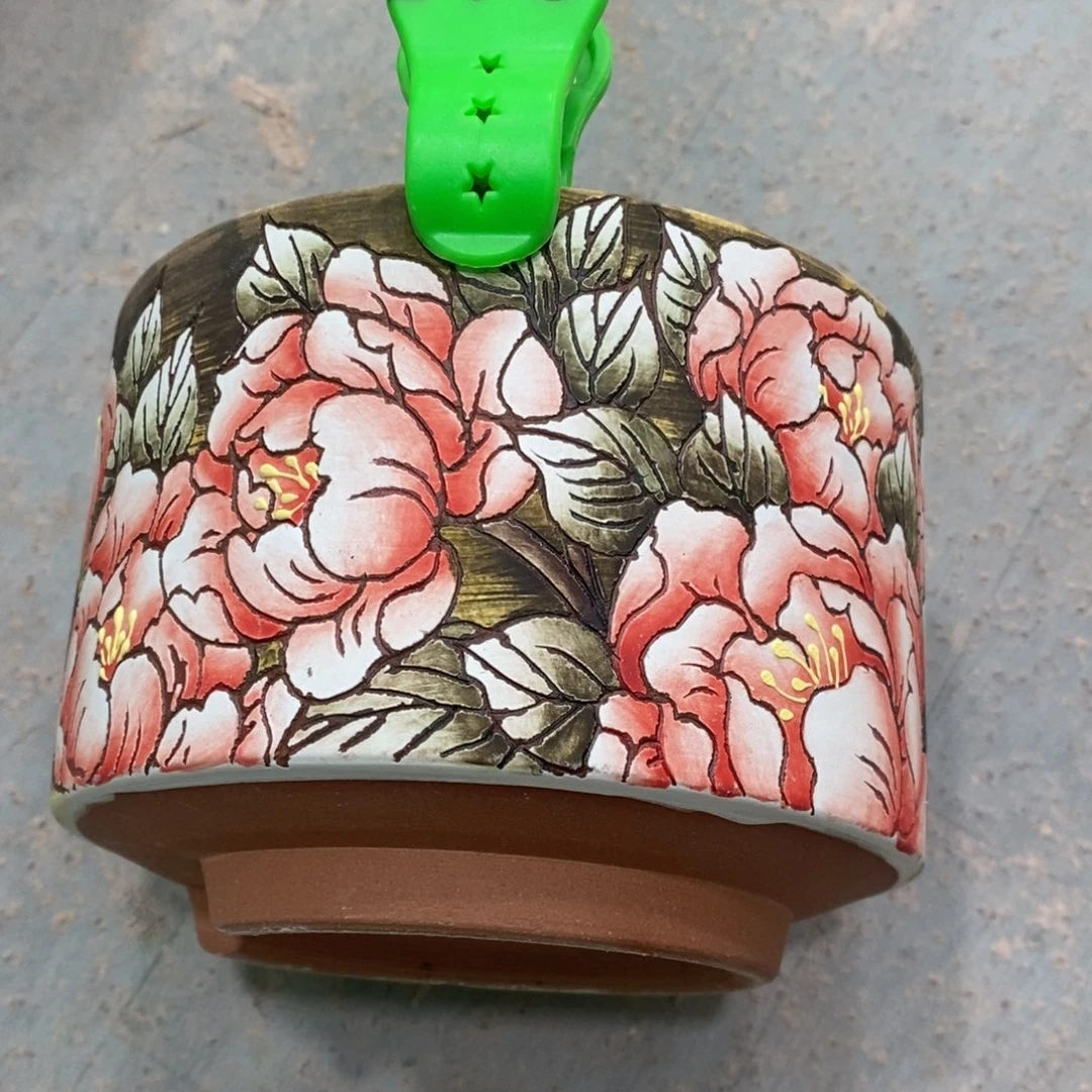 紫砂花盆春**开水晶花盆170