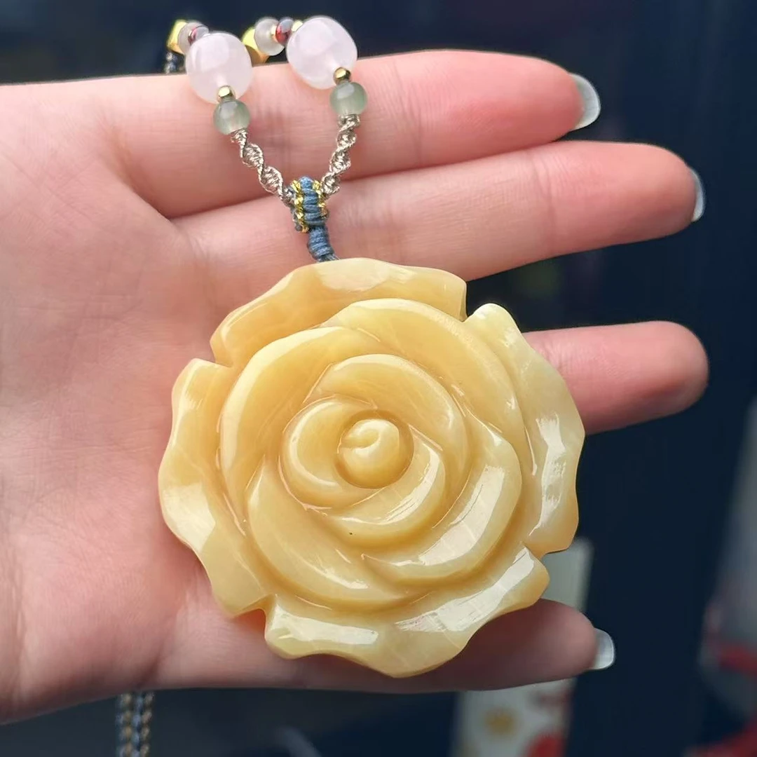 收藏品C 深海玉化毕业级全黄纯手工雕刻串珠 多样性发一件 LG2679