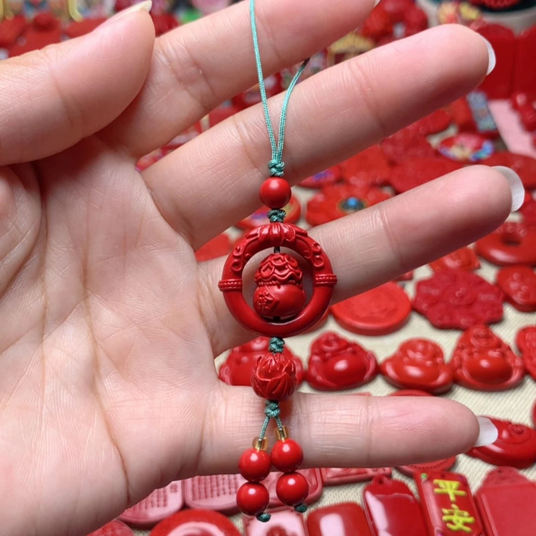 天然辰砂工艺品朱砂手机坠