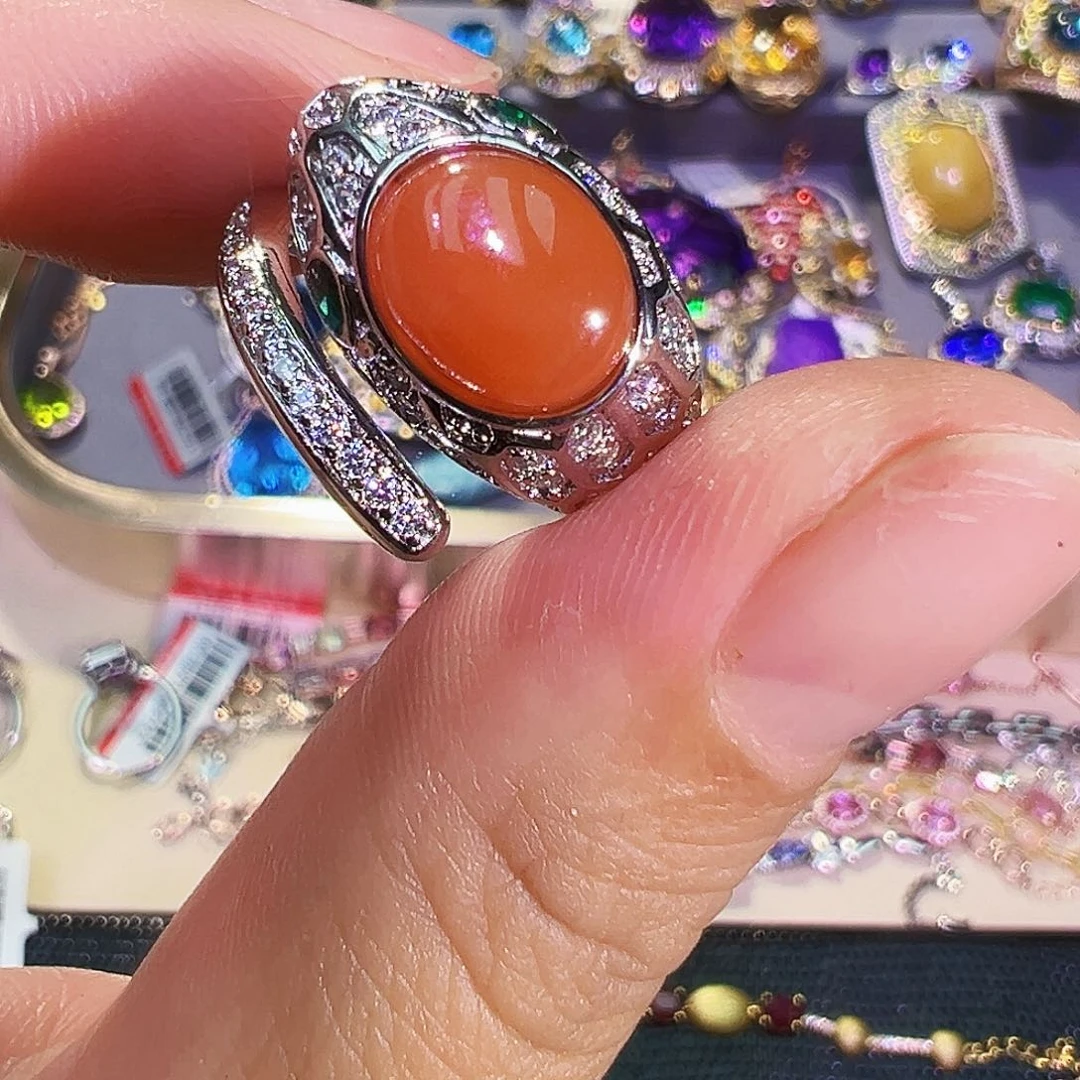 未镶嵌南红玛瑙戒指