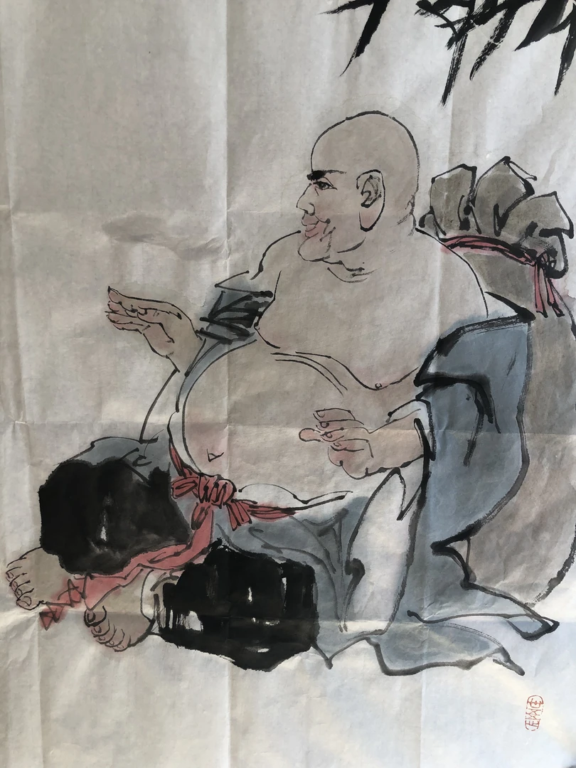 68x70布袋和尚是财富与吉祥快乐的象征。