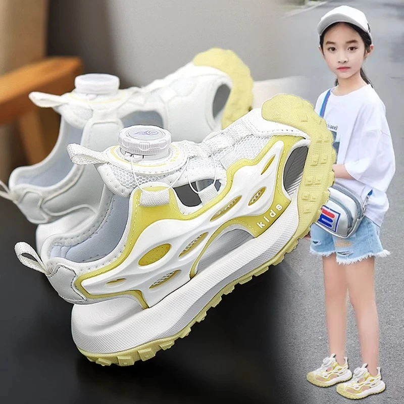 36I℃断码女童凉鞋夏季新款儿童包头公主防滑凉拖鞋透气软底沙滩鞋