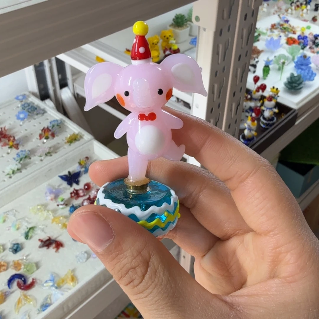 琉璃手工艺品粉象