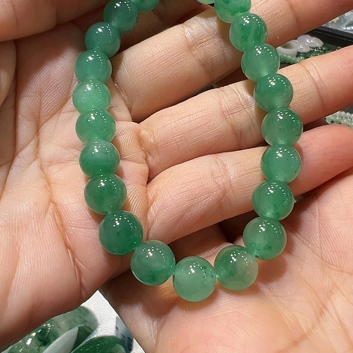 石英质玉手链未镶嵌天然A货非洲翠007