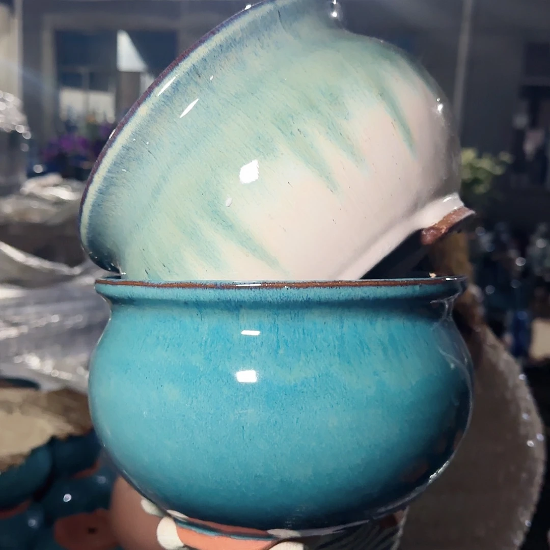 紫砂花盆高13口19