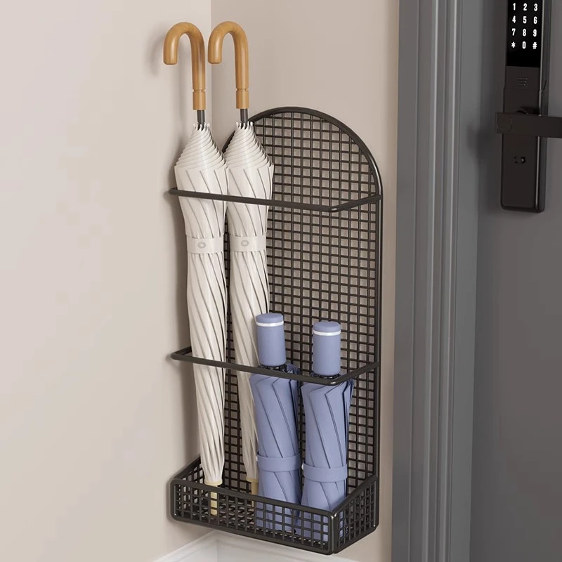 免打孔壁挂式雨伞收纳架家用放伞桶神器入户门口置物架极窄雨伞架
