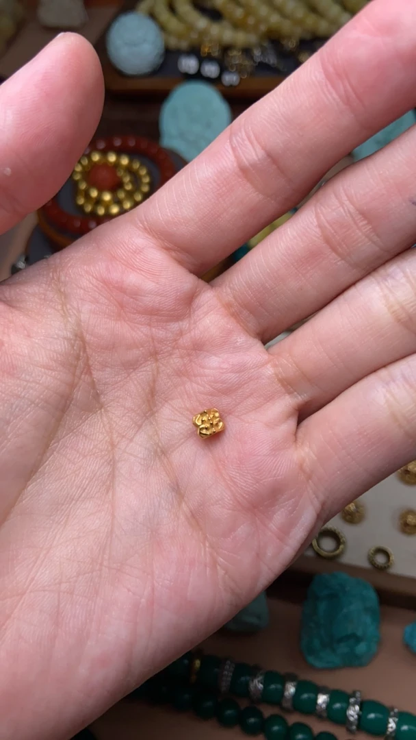 925银银制品 2号木南与金色线束一个配饰银饰