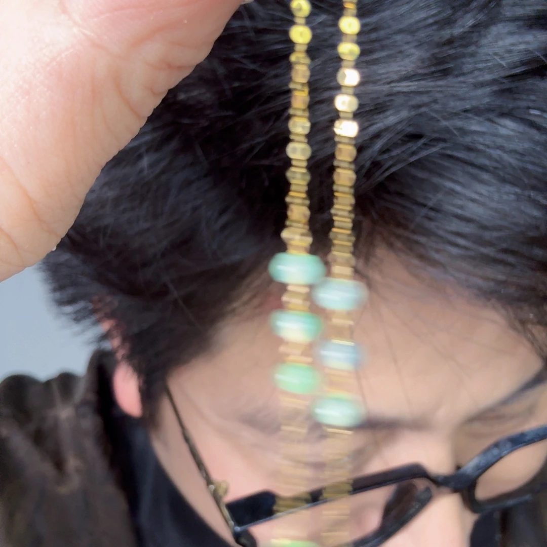 翡翠18K金镶嵌颈饰一件