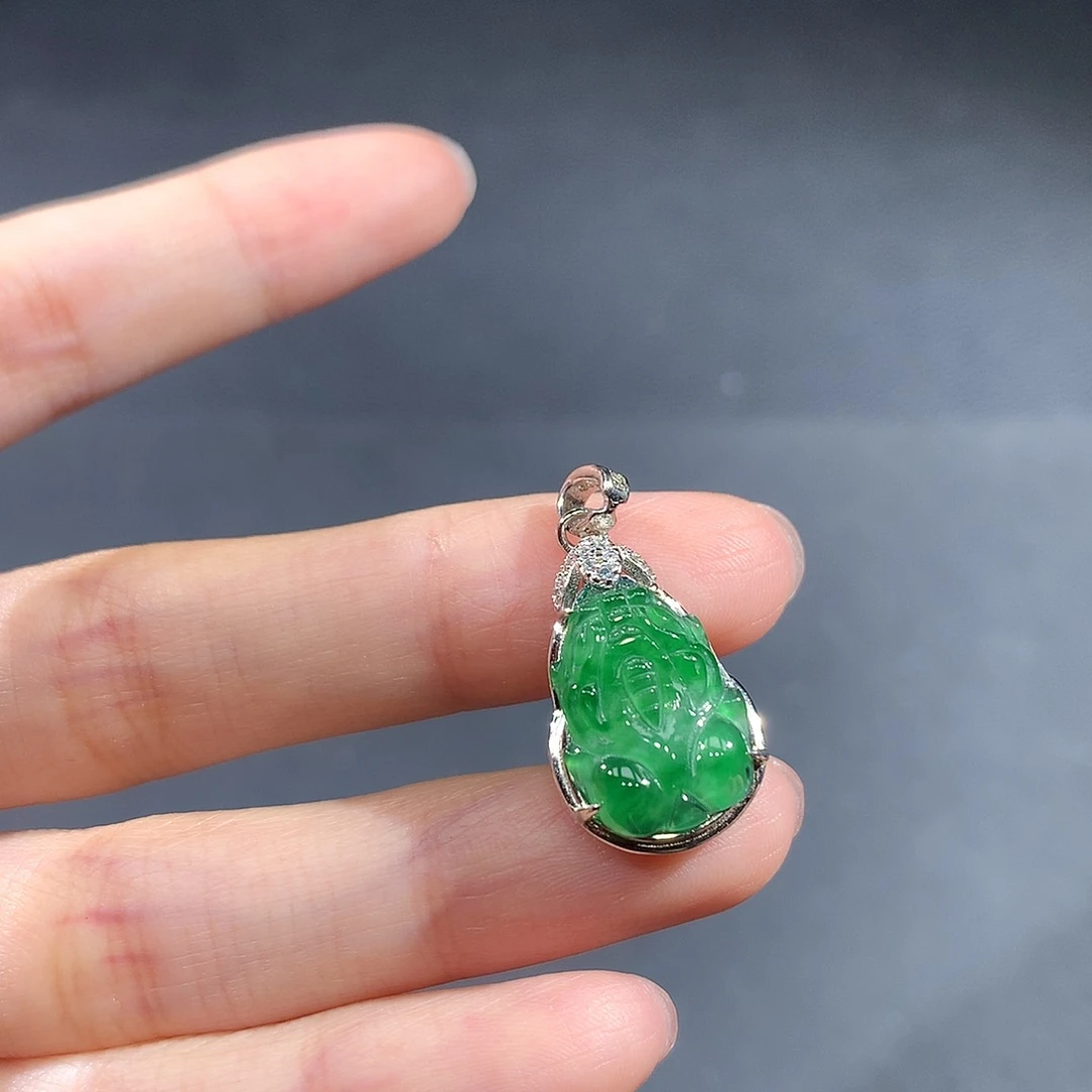 银S925镶嵌戒指翡翠翡翠