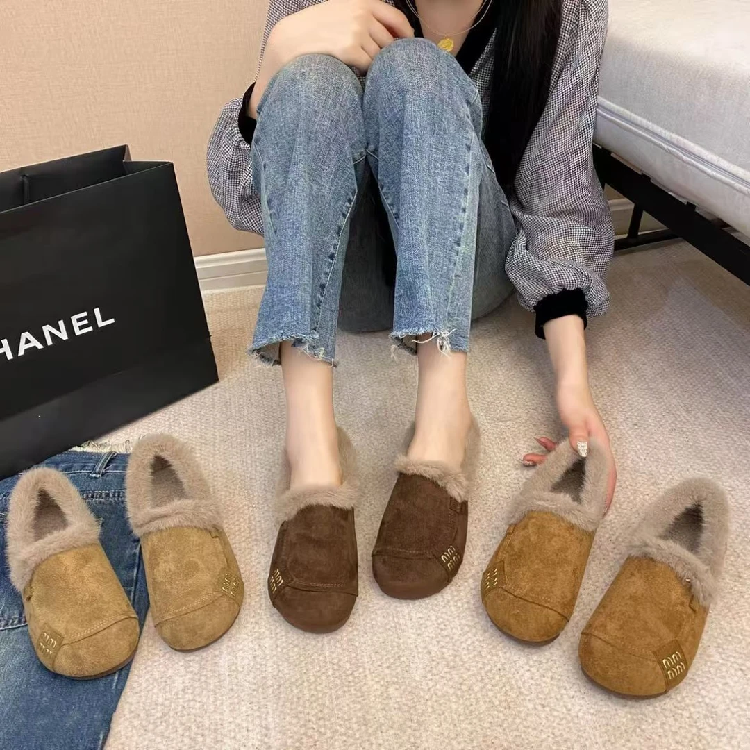 PVC2025勃肯新款爆款防滑外穿轻便加绒保暖复古一脚蹬鞋子棉