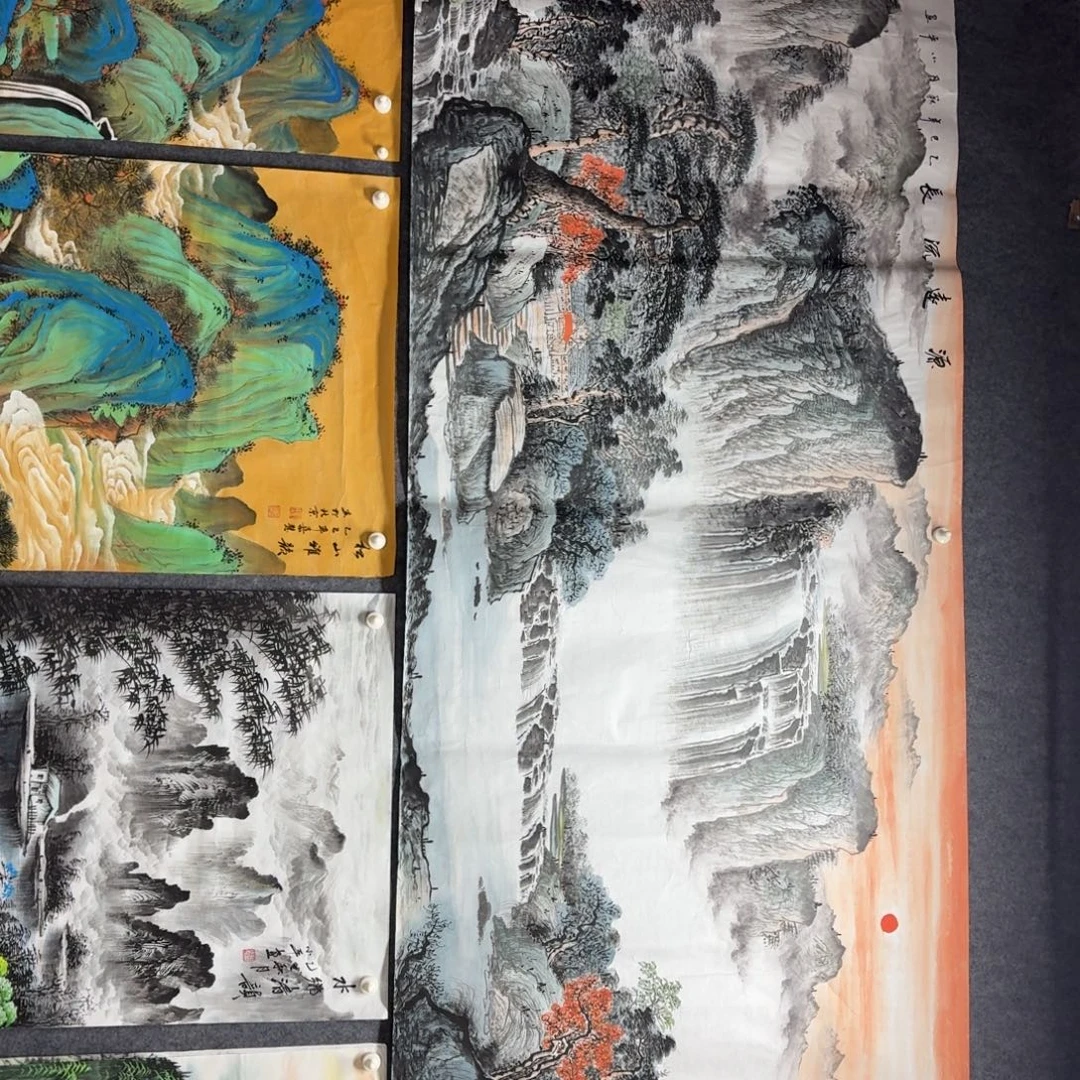 宸***！国画2.4×1米画画画画
