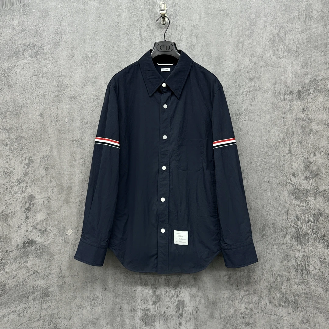 99新 THOMBROWNE Tb排扣织带衬衫式外套夹克/WK663/2码
