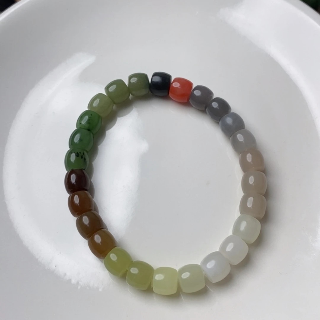和田玉直切多宝手串卡8mm未镶嵌