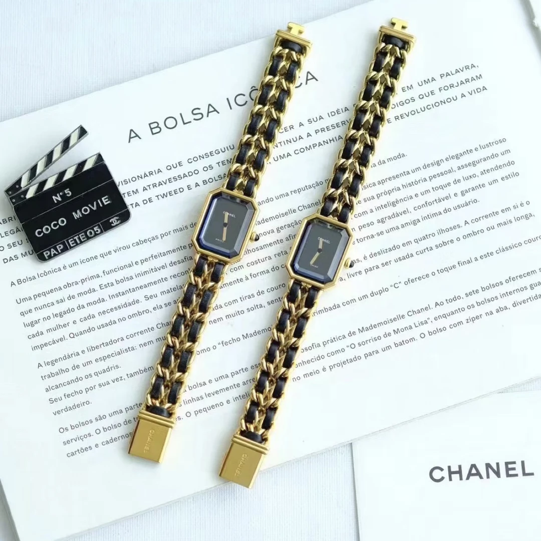 99新 Chanel/香奈儿 黑金方糖手表L