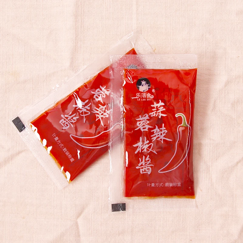 乐落食袋装蒜蓉辣酱潮汕沙茶酱烧烤冷面生蚝辣椒酱外卖商用小包装