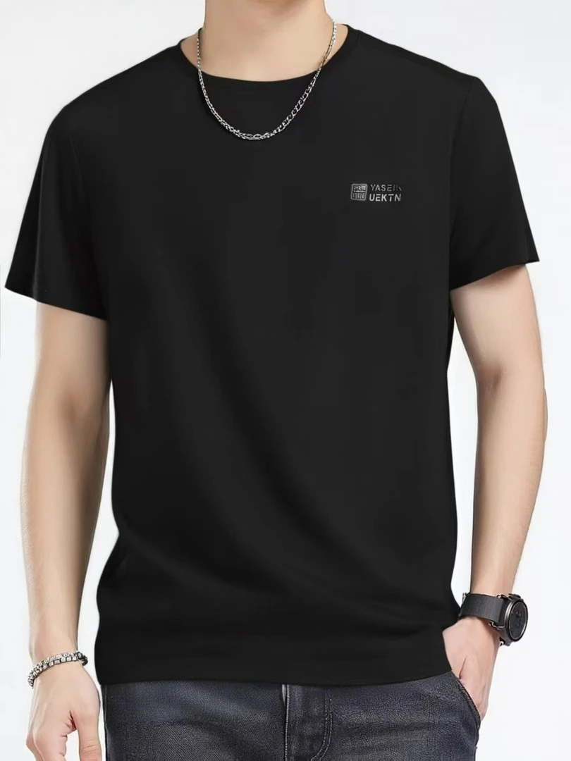 夏季休闲短袖美式提花纯棉T恤上衣男士百搭运动半袖时尚