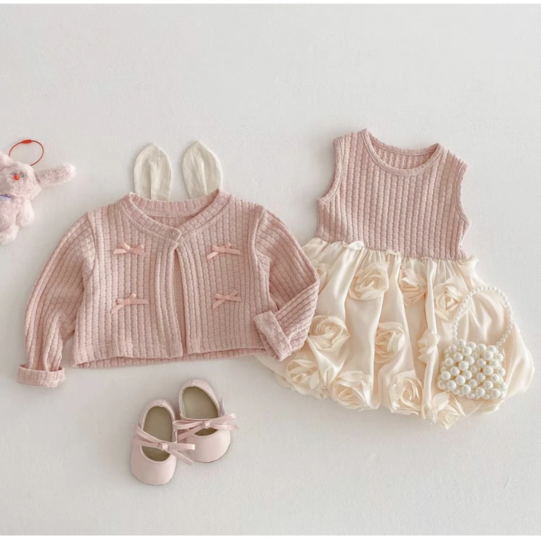 0126春秋款女外套春季宝宝纯色开衫洋气春装连衣裙周岁礼服公主裙