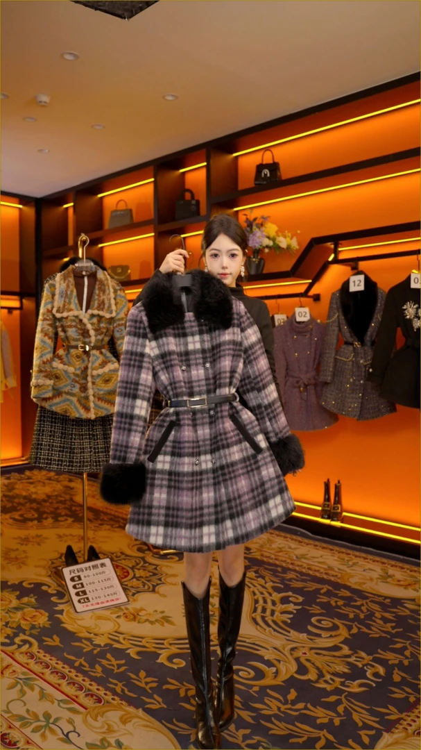 【GG】设计师气质冬季时尚女士收腰羽绒服中长款  Y877