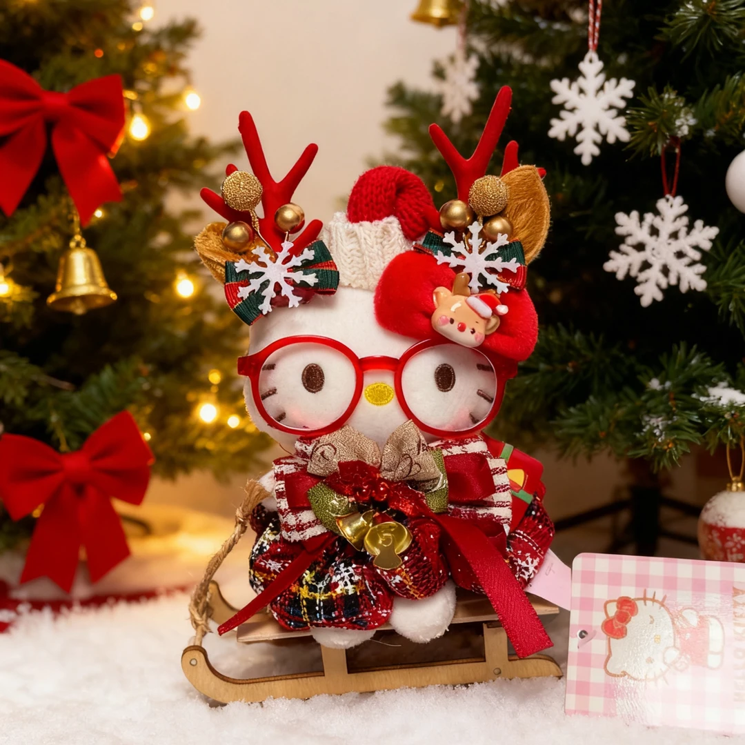 正版hello kitty包包挂件麋鹿圣诞礼物甜美可爱圣诞节包挂件