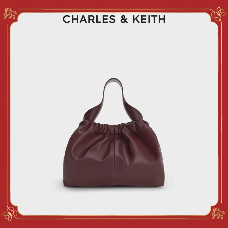 CHARLES & KEITH【流光风】25冬新款复古手提水桶包云朵包10151320