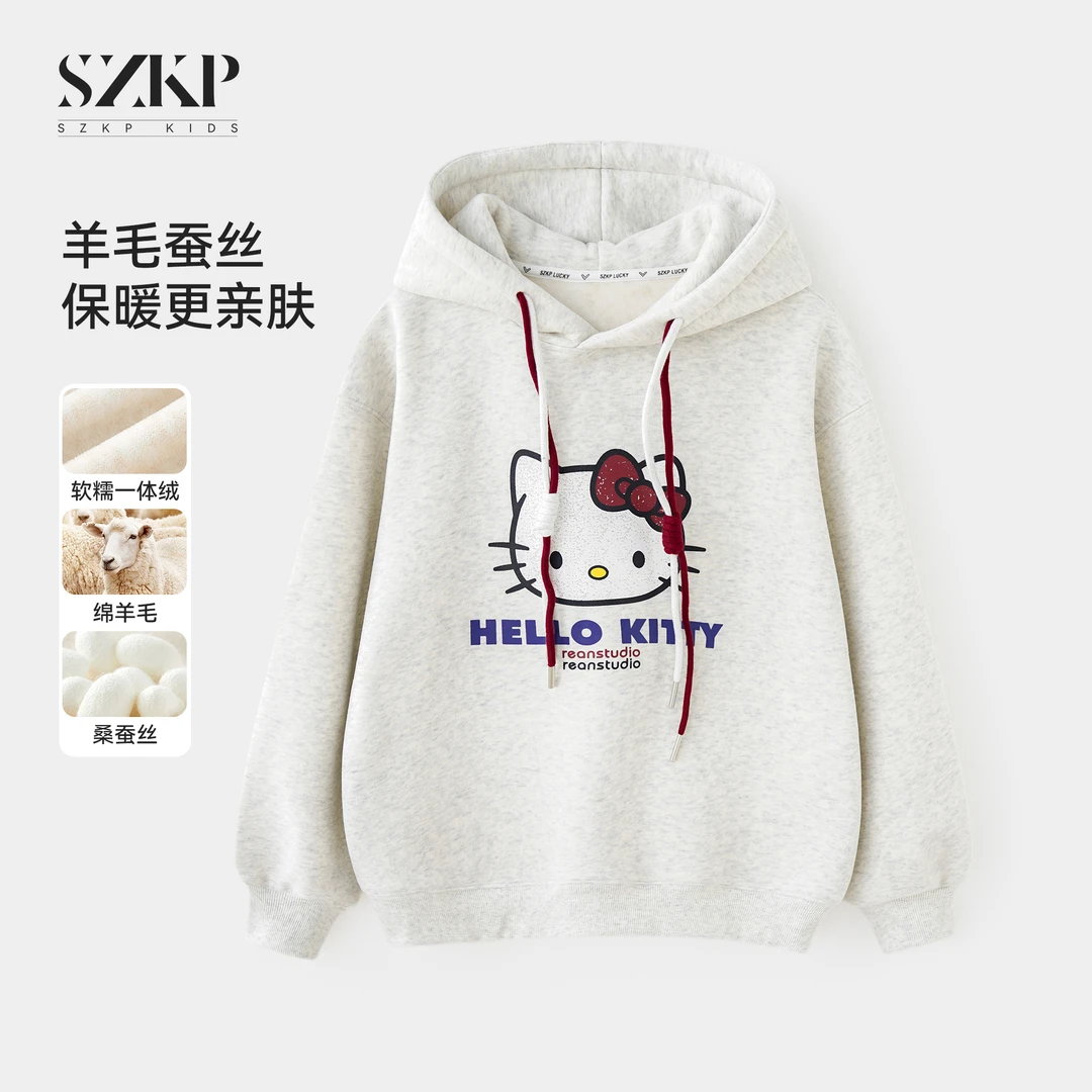 SZKP冬季新款女童装保暖上衣中大童休闲儿童加绒卫衣YNYD556428