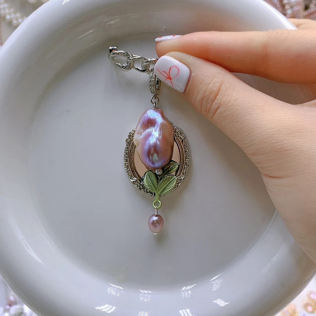 银S925镶嵌耳饰淡水珍珠