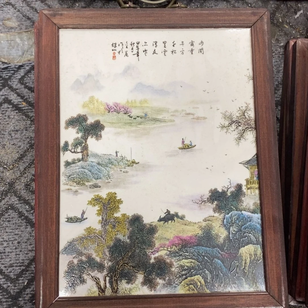 瓷片37*28*1景德镇瓷板画柴窑烧制