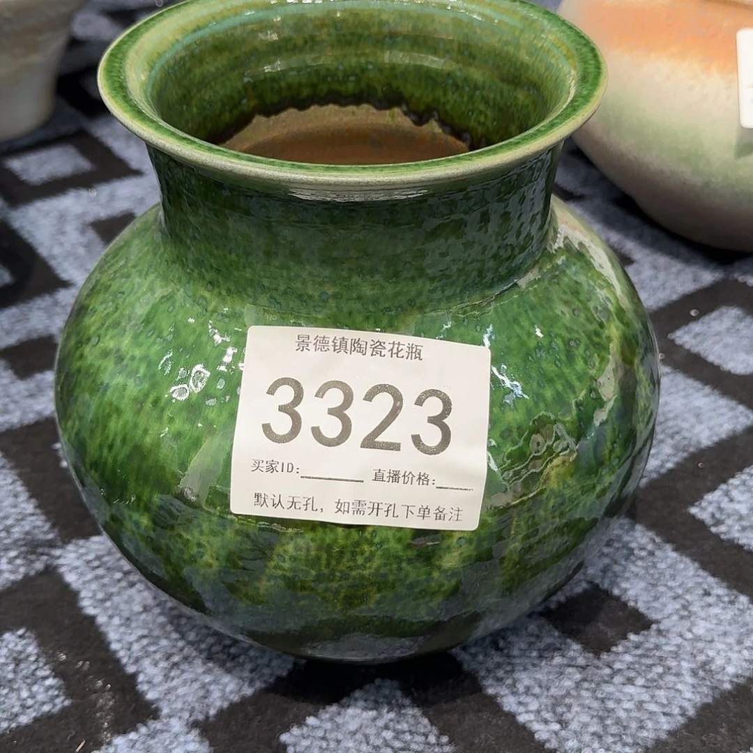 摆件景德镇高温花器编码3323高23口13默认无孔