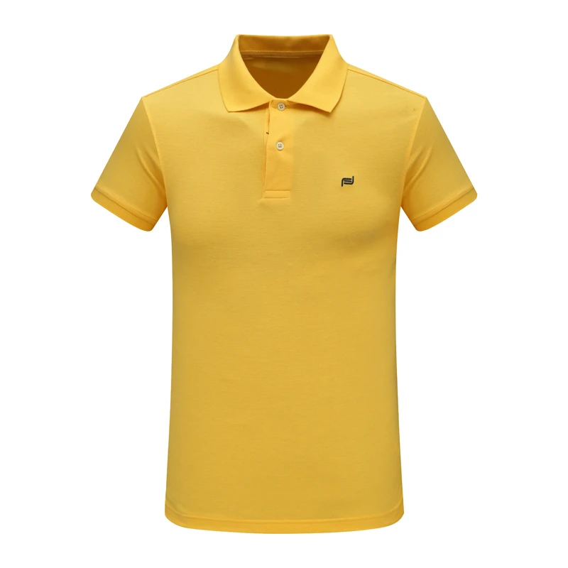 F3735恺男式夏季短袖T恤 棉翻领套头休闲商务上衣 黄色
