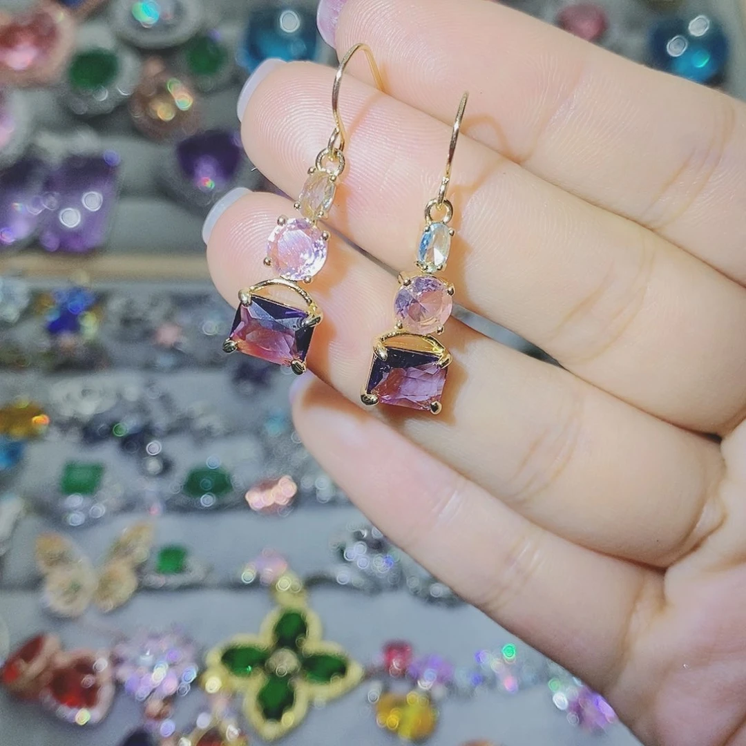 【闪购商品】托帕石耳饰银S925镶嵌