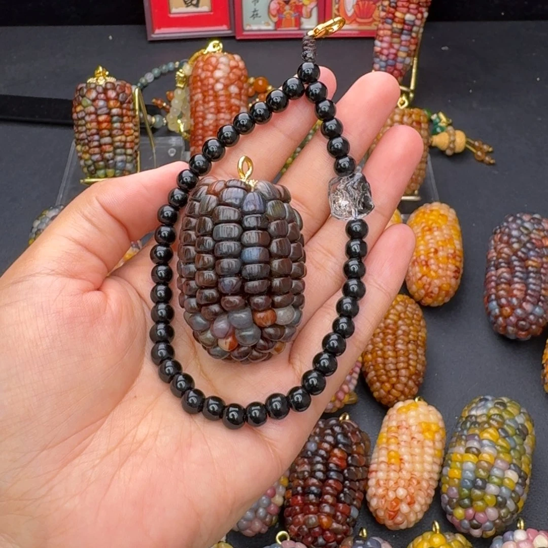 尧****无铜合金七彩文玩玉米