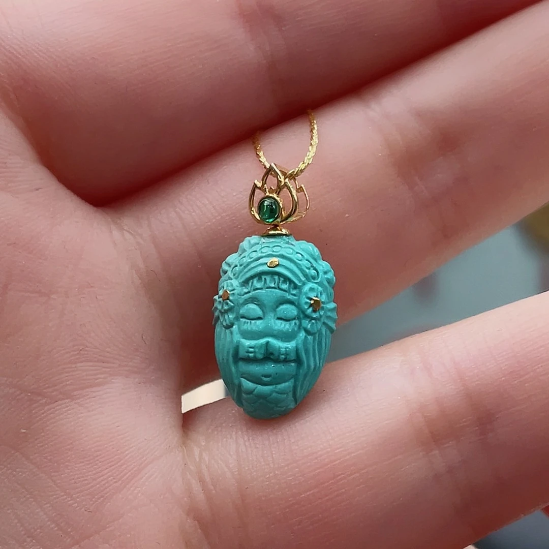 绿松石颈饰18K金镶嵌