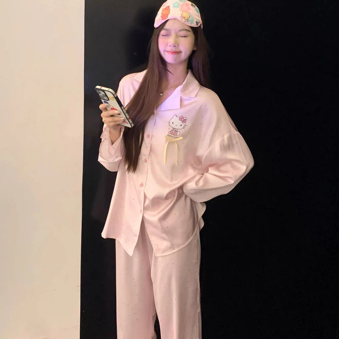 【饭饭专属】加肥加大260斤可穿睡衣女秋季新款冰雪丝柔滑家居服