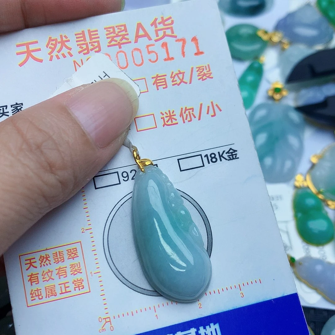 翡翠18K金镶嵌颈饰457753346
