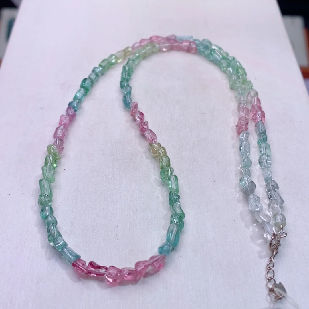 银S925镶嵌颈饰碧玺碧玺项链yy