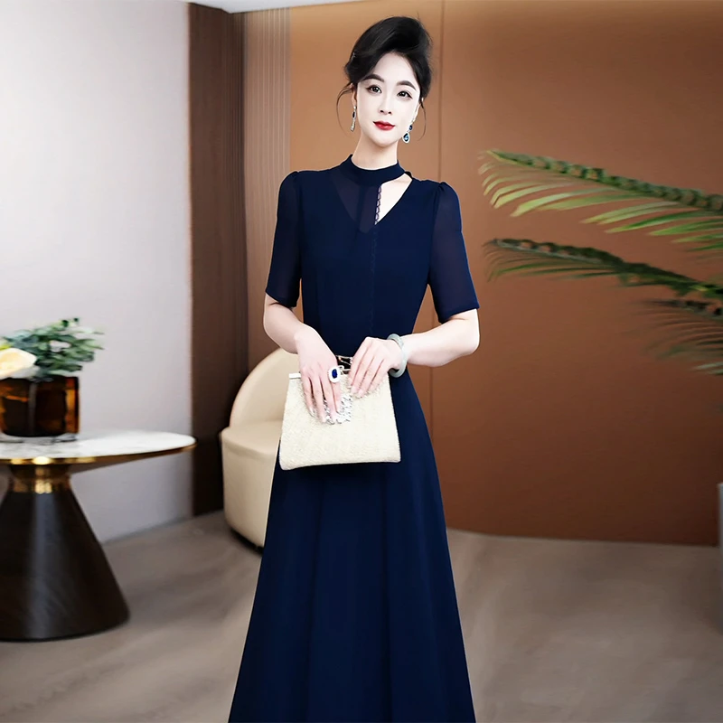 连衣裙2025夏季新款收腰显瘦端庄大气长裙101