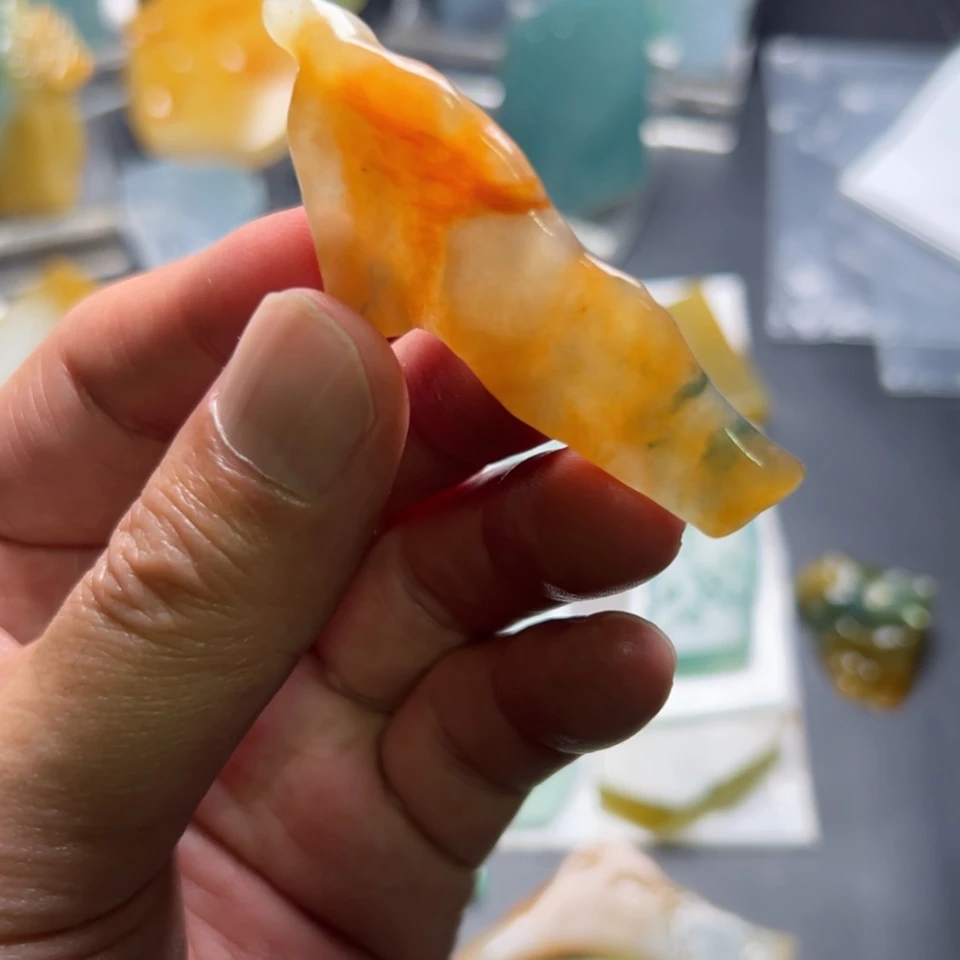 【闪购商品】定制翡翠未镶嵌冰红黄特色质量翡翠