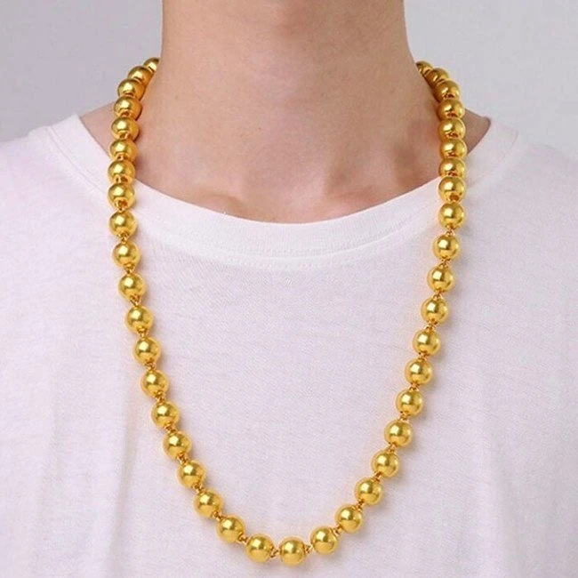 合金项链 2025新款圆珠项链时尚百搭经典潮流佛珠项链精致精美