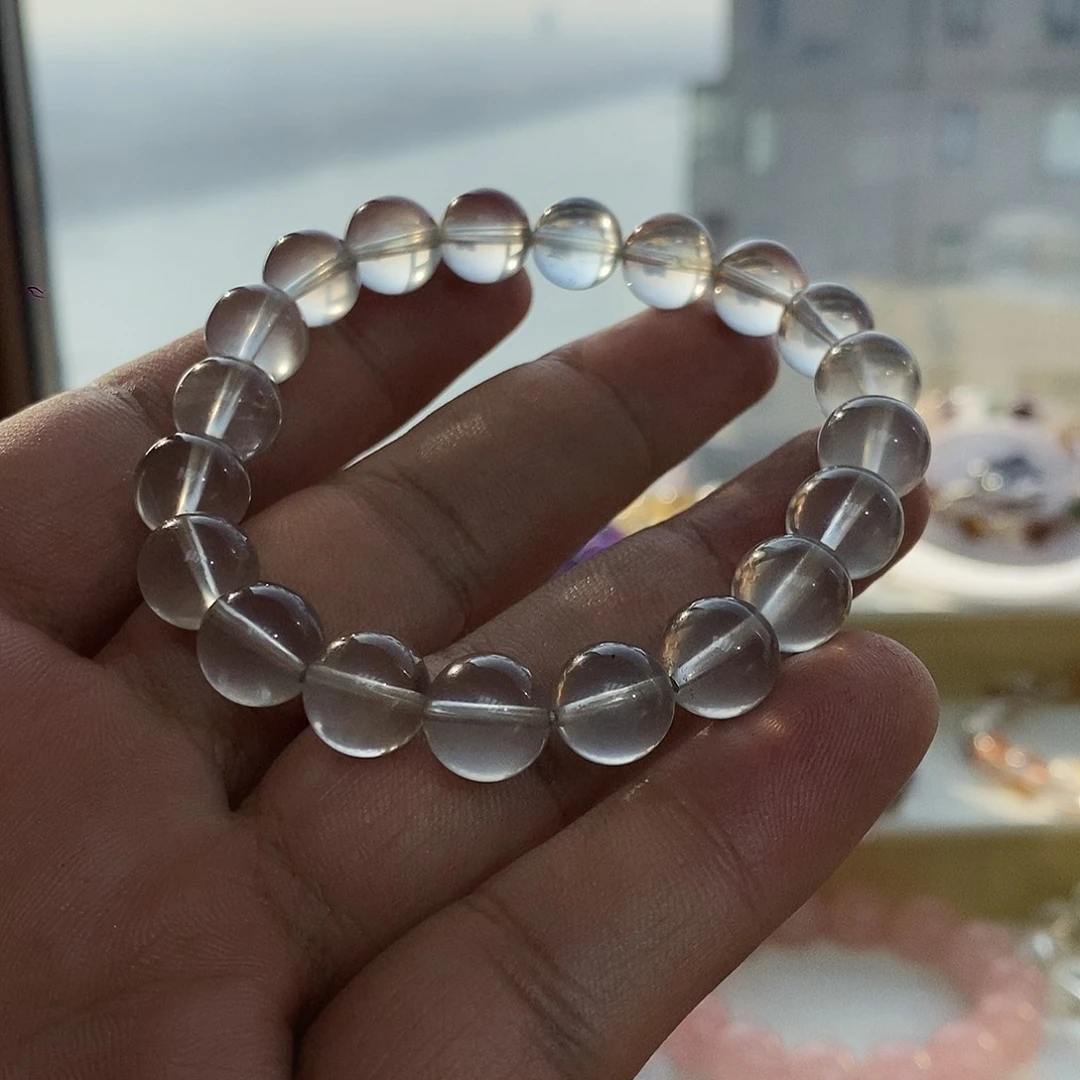 水晶手链未镶嵌巴西灰兔毛水晶手串