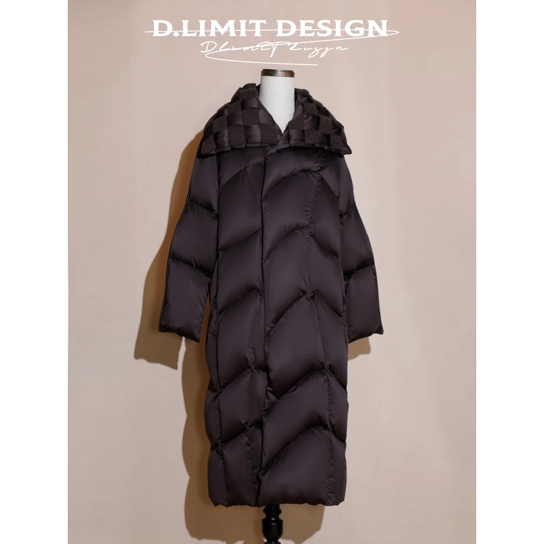 【D.Limit design】冬季过膝编织领长款保暖鹅绒服DLCYH813