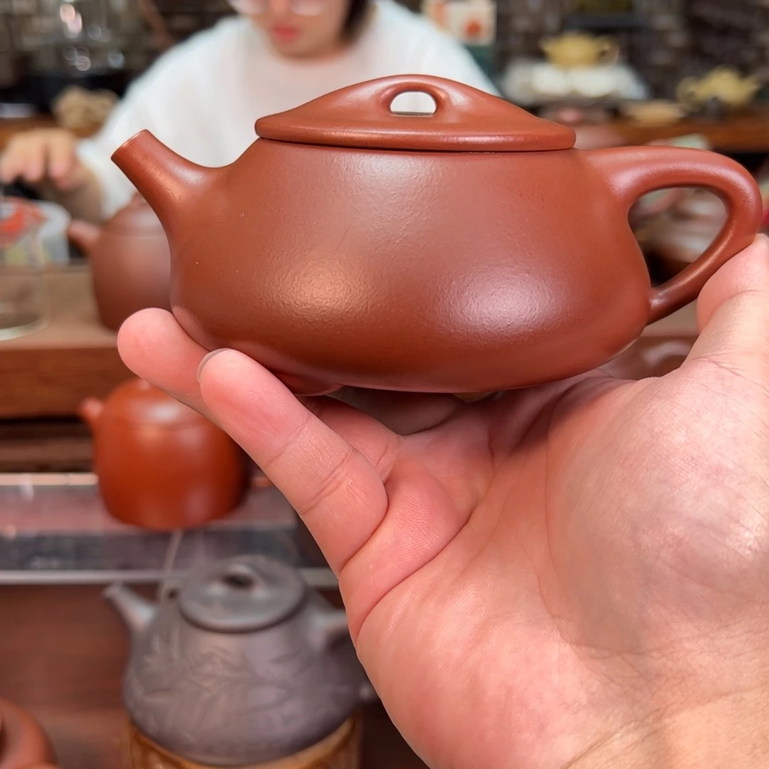 ****旗茶壶紫砂红皮龙270cc景舟石瓢