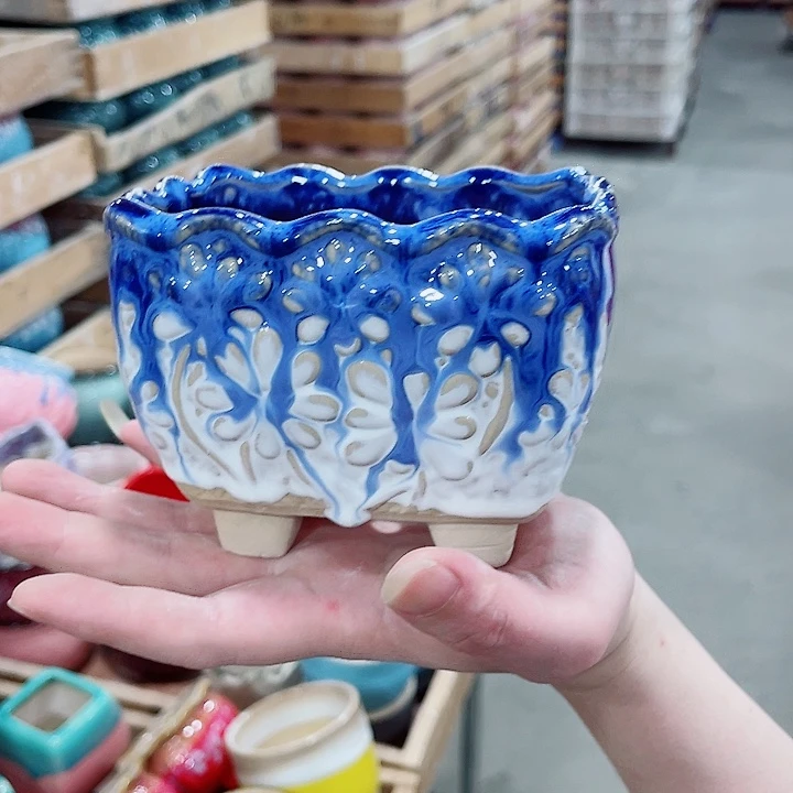 有孔，凑10元包邮陶瓷花盆发货！