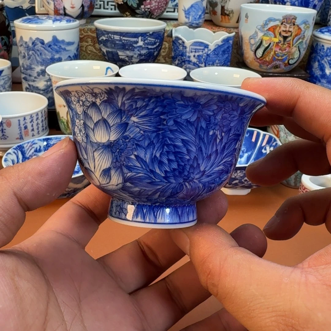 陶杯子景德镇全手工手绘陶瓷