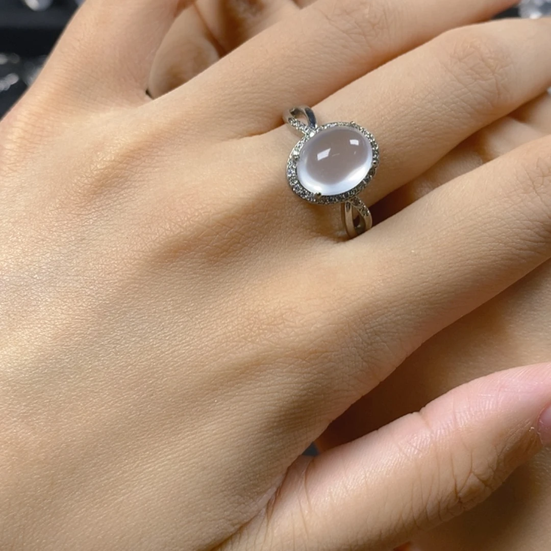 郭***火石英质玉银S925镶嵌戒指