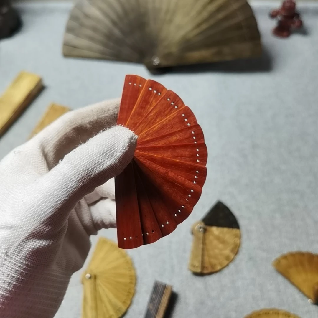 金丝楠印度小叶迷你5CM折扇