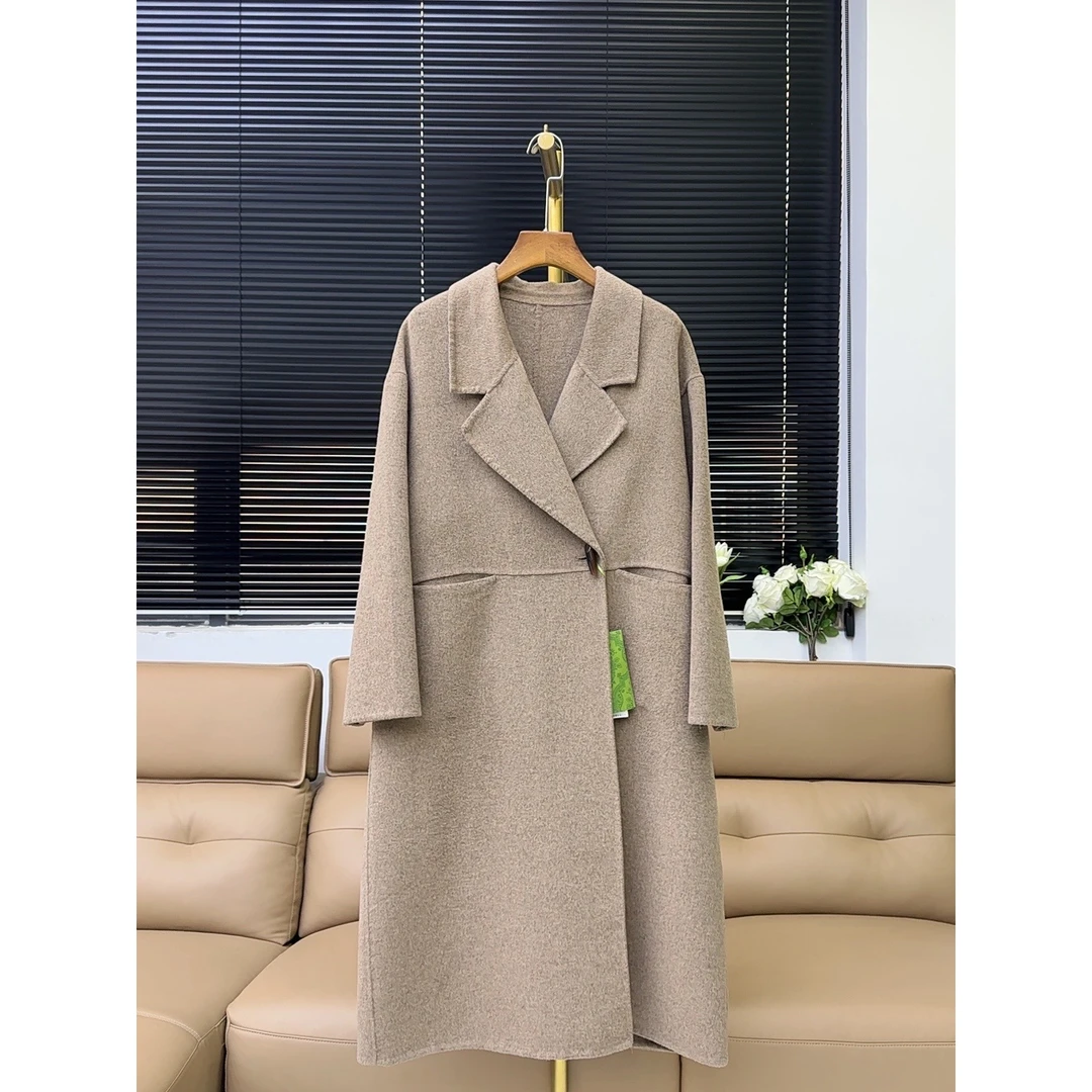 女款羊毛大衣—咖色—Y001