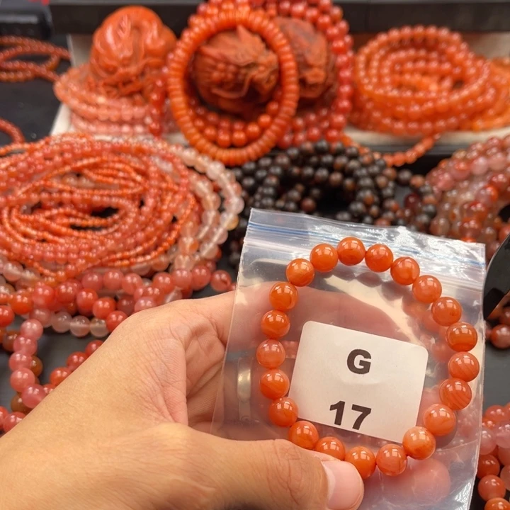 南红玛瑙未镶嵌多样性发货默认微瑕称重9mm