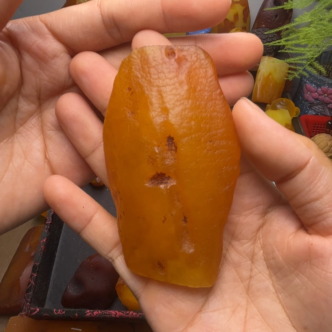 山***作定制琥珀未镶嵌琥珀蜜蜡原石定制有瑕